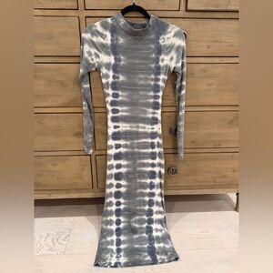 Chic Long Sleeve Tie-Dye Dress